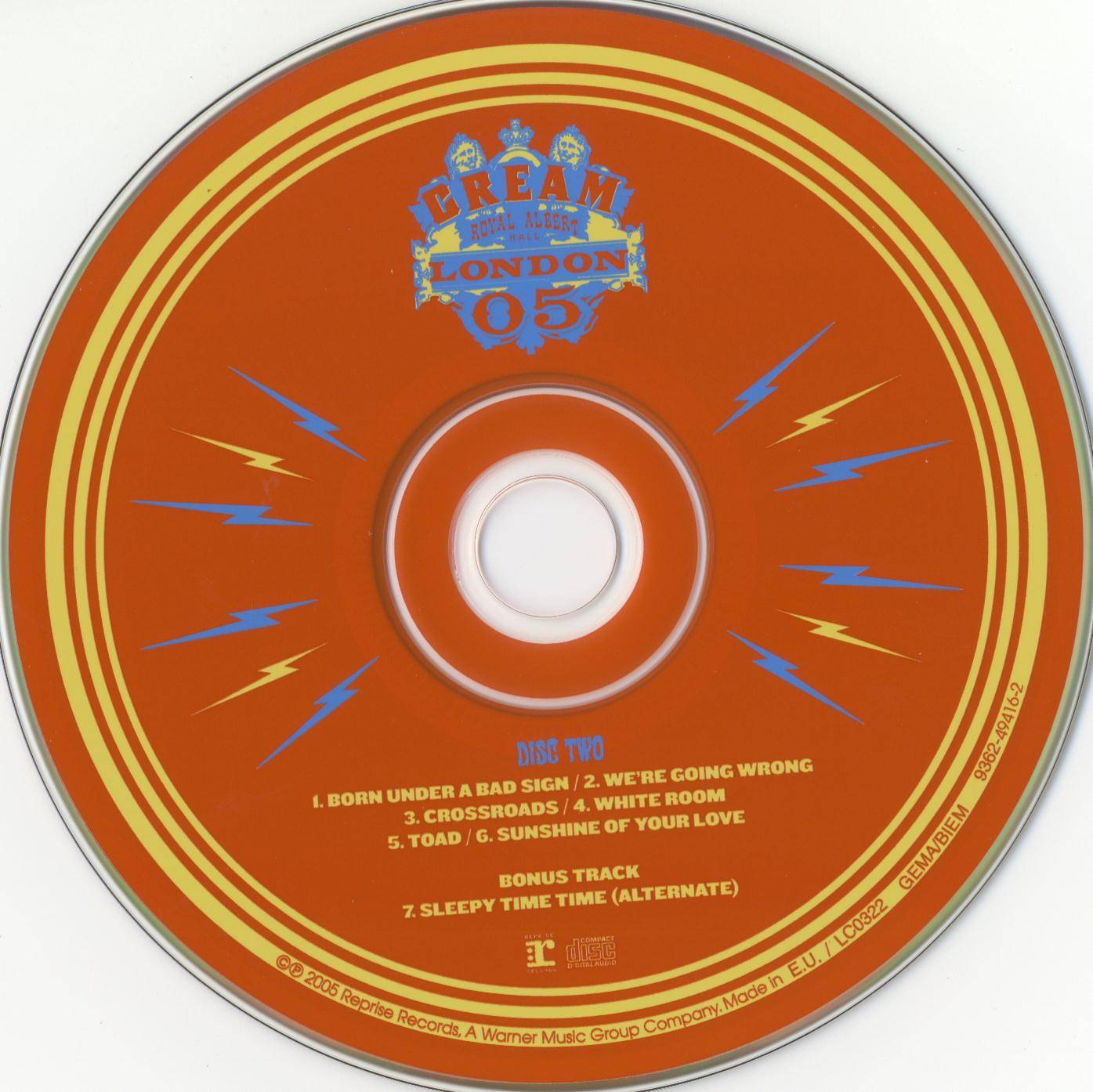 Cream Royal Albert Hall London 2005 : CD2